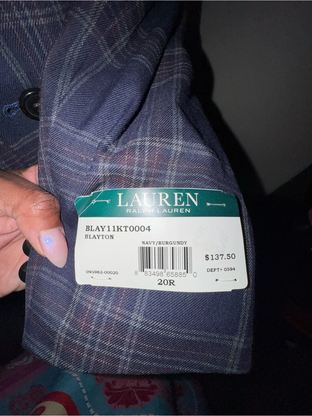 Ralph Lauren Men's Navy Plaid Sport Coat